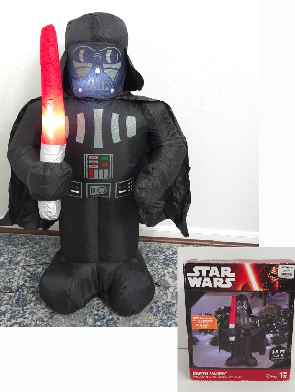 Gemmy Star Wars Darth Vader 2016 Light-Up Airblown Inflatable- 3.5 ft